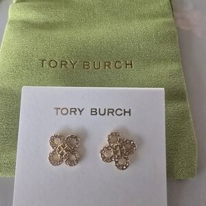 Tory Burch Gold Floral Stud Earrings